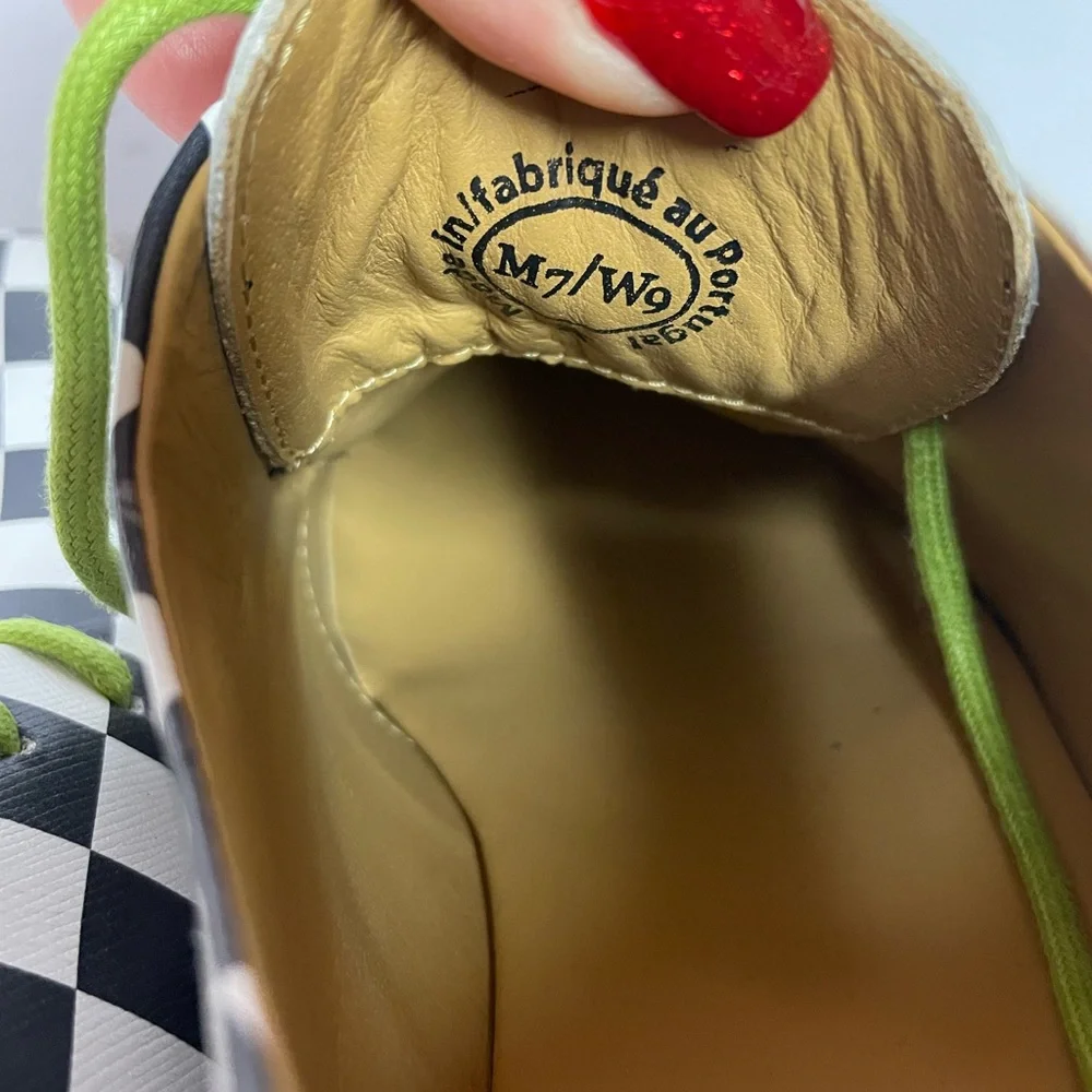 John Fluevog unisex oxford plaid check black white M 7/ W 9 - Picture 9 of 11